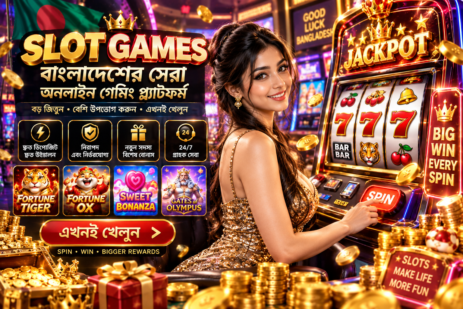 f999 Free Bet — a giant glowing welcome-bonus coin burst with confetti
